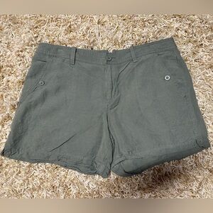 Calvin Klein Army Green Linen Shorts